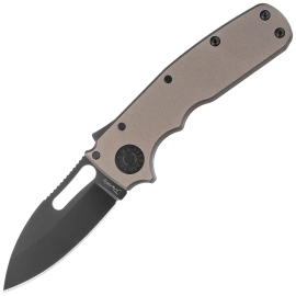 Demko Shark Cub Stealth Slicer Shark Knife Artillery Gray Aluminum, Black DLC CPM20CV by Andrew Demko (SC-STE-20CVDLC-ARTGY-SS)