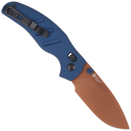 Kizer C01C 2.9 CD Knife Blue Aluminum, Sunset Metal PVD Elmax by Sheepdog Knives (Ki3488.29CDA1)