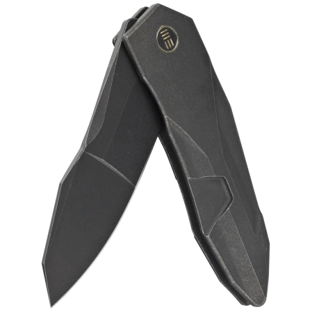 WE Knife Solid Black Titanium, Black Stonewashed CPM 20CV by Gustavo T. Cecchini (WE22028-1)