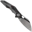 Bestech Nogard Black Titanium/Black Red Marblee Carbon Fiber, Satin/Black Stonewashed M390 by Kombou Knife (BT2105D)