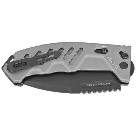 Extrema Ratio RAO C Tactical Grey Aluminum Knife, Black MIL-C N690 (04.1000.0176/BLK/GRY)