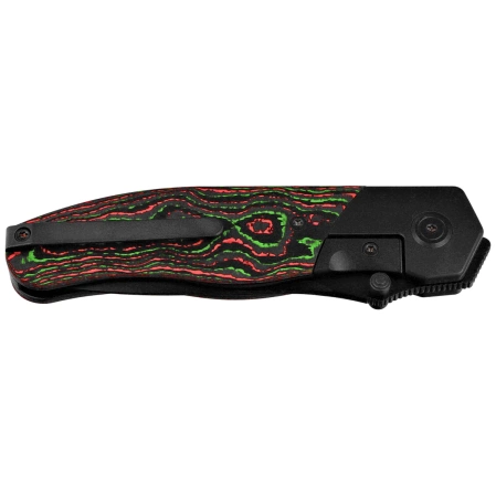 Nóż składany KB Kubey Velvet Snake Black DLC Titanium / Watermelon Sugar Camo Carbon, Black DLC M390 by Bastard Knives (KB266C)