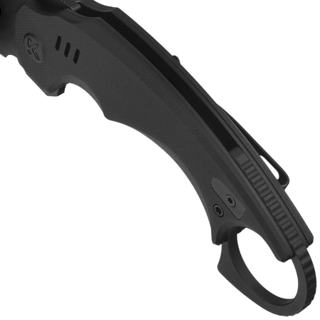 Kubey Jaw Knife Black G10, Blackwashed 14C28N by MUZI Design (KU440F)