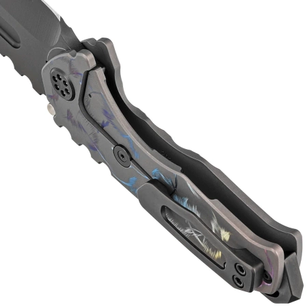 Medford Praetorian Genesis T Tanto Bead Blasted/Gray Titanium ''Rainbow Birds of Paradise'', Black PVD S45VN by Greg Medford