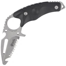 MAC Coltellerie Gunslinger Scuba Rescue Diving Knife Black FRN, Satin 420 by Riccardo Silva (GLRRE.N)