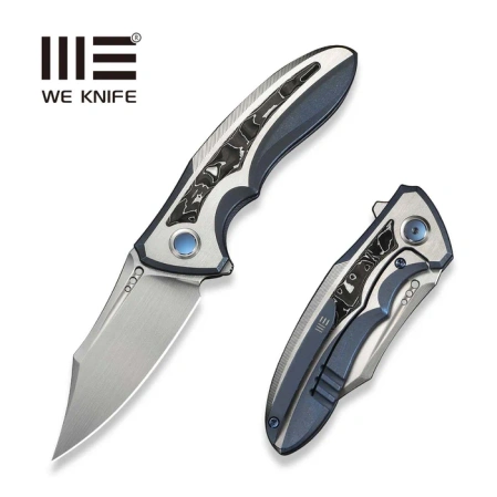 WeKnife Varg Blue-Gray Titanium / Aluminum Foil Carbon Fiber, Hand Rubbed Satin MagnaCut (WE25074-4)
