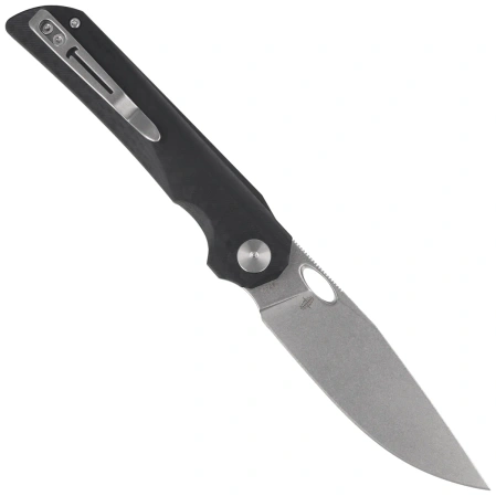 Bestechman Smuga Knife Black G10 with Carbon Fiber Pattern, Stonewashed AEB-L by Kombou (BMK22A)