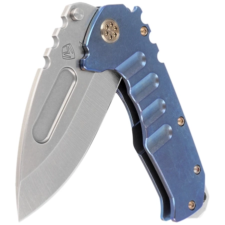 Nóż składany Medford Praetorian T DP Blue Titanium, Bronze HW/Clip, Tumbled S45VN by Greg Medford