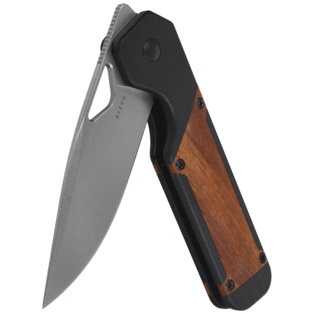 Nóż składany Kizer Militaw Black G10 / Mkuruti Wood, Satin 154CM by Jonathan Styles (V3634C2)