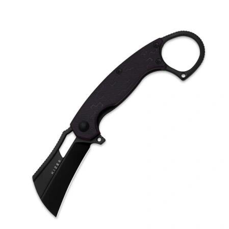 Nóż składany Kizer Dodo Karambit Purple PC, Black PVD Nitro-V by Giedymin (V2702A2)