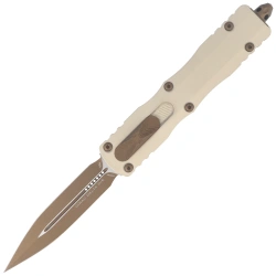 Nóż automatyczny OTF Microtech Dirac Delta D/E Champagne Aluminium, Burnt Bronze M390MK by Tony Marfione (227-1CG-C19)