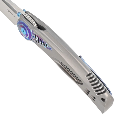 Reate GTR Knife Bead Blasted Titanium/Zircuti Inlay, Zircuti Clip, Hand Satin M390