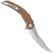 Nóż składany Kubey Crest Brown Micarta, Satin 14C28N by Yuze Zhong (KU346D)