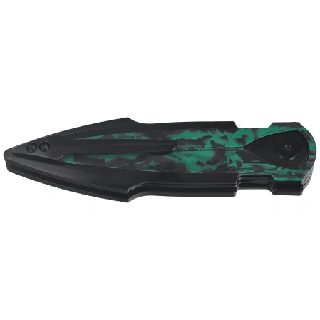 Nóż składany Bestech Ika Dagger Black Titanium / GITD Marble Carbon Fiber, Black PVD M390 by Tashi Bharucha (BT2602D)