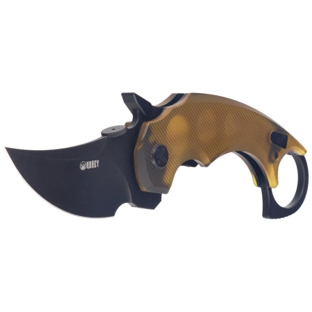 Nóż składany Kubey Jaw Pikal Yellow Ultem, Blackwashed 14C28N by MUZI Design (KU440E)