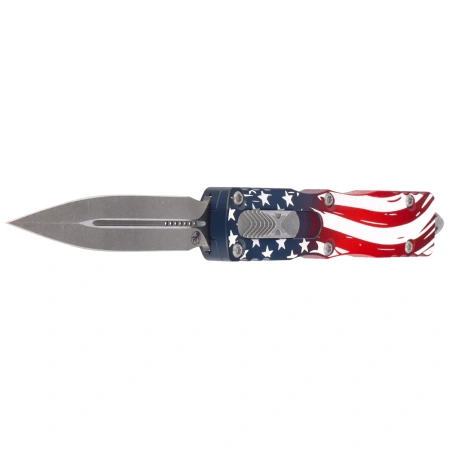 Nóż automatyczny OTF Microtech Dirac D/E Signature 250th Anniversary 4th of July Aluminium, Apocalyptic M390MK by Tony Marfione (225-10APS-4J250)