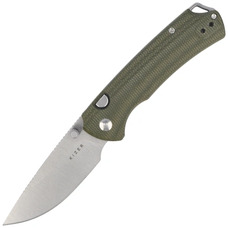 Nóż składany Kizer T1 BD Olive Green Micarta, Satin Nitro-V by Uli Hennicke (V3490.2BA1)