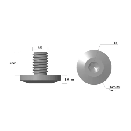 Civivi Knife Pivot Screws Satin and Black Stainless Steel 8 mm - 2 pcs (CA-11B)
