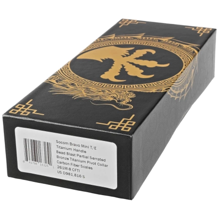 Nóż składany Microtech Socom Bravo Mini T/E Titanium/Carbon Fiber, Bronze HW, Bead Blasted P/S M390 by Tony Marfione (261M-8CFTI)