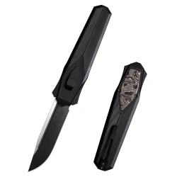 Remette RT-Swordfish CP Knife Black Aluminum/Copper Carbon Fiber, Titanium Black Stonewashed S35VN (ZL103D14)