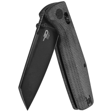 Bestech Slasher Black Micarta, Black Stonewashed D2 Knife (BG56A-2)