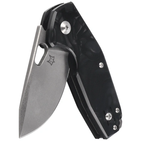 Fox Suru Knife Black Cellulose Acetate, Stonewashed M398 by by Jesper Voxnæs (FX-526LI RB2)
