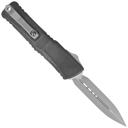 Microtech Combat Troodon Gen III D/E OTF Knife Apocalyptic Black Aluminum, Apocalyptic M390MK by Tony Marfione (1142-10APBKAP)
