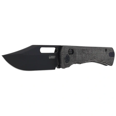 Kubey TBO Knife Black Micarta, Blackwashed 14C28N by Johan Jordaan (KU396D)