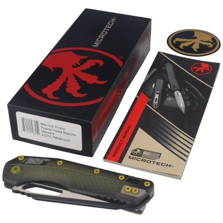 Microtech MSI Ram-Lok S/E Knife Tri-Grip Faded Bazooka Green Polymer, Faded Bazooka Green M390MK by Tony Marfione (210T-1PMFBO-U25)