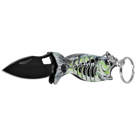 Martinez Albainox Fishing 3 Knife Key-ring Green Aluminum, Black 3Cr13Mov (25145 GR)