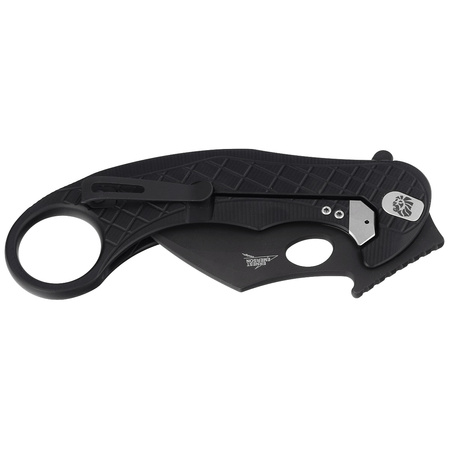 LionSteel L.E.One Knife Black Aluminum, Chemical Black MagnaCut by Emerson Design (LE1 A BB)