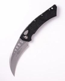 Nóż automatyczny Microtech Hawk Auto Karambit Black Aluminium, Stonewashed M390MK by Tony Marfione (166-10)