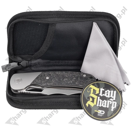 Nóż składany Bestech Syn Grey Titanium / Marble Carbon Fiber, Hand Rubbed Satin Elmax by Evolved EDC (BT2306A)