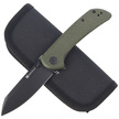 Sencut Knife Fritch Green Canvas Micarta, Black Stonewashed 9Cr18MoV (S22014-1)