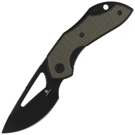 Bestechman Triassic Knife OD Green G10, Black PVD 14C28N by Denis Simonutti (BMK17D)