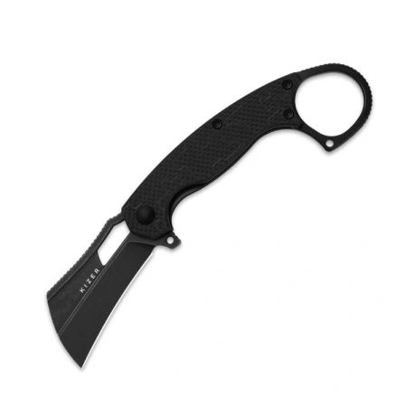 Kizer Dodo Karambit Knife Black G10, Black Stonewashed Nitro-V by Giedymin (V2702A3)