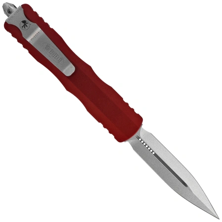 Nóż automatyczny OTF Microtech Dirac Delta D/E Merlot Aluminium, Stonewashed by Tony Marfione (227-10MR)