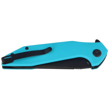 Kubey Nova KU117S Knife, Light Blue G10, Blackwashed 14C28N