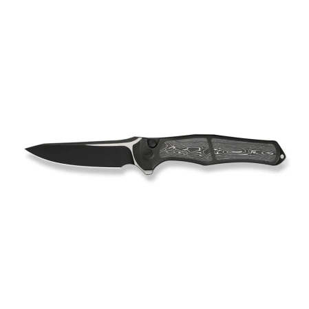 Nóż składany WeKnife 702XI LE No 087/150 Black Integral Titanium/Aluminum Foil Carbon Fiber, Black Stonewashed M390 (WE07B-2)