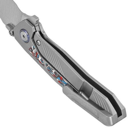 Remette Kestrel Knife Gray Titanium/Multicolored Carbon Fiber, Satin CPM S35VN (RTPO-B)