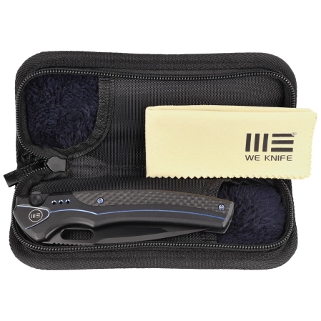 Nóż składany WE Knife Exciton LE No 084/205 Black Titanium / Twill Carbon Fiber, Two-Tone Black CPM 20CV (WE22038A-2)