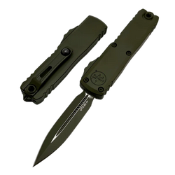 Microtech UTX-85 Gen IV D/E OTF Knife Cerakote OD Green Aluminum, Cerakote OD Green M390MK by Tony Marfione (12324-1COD)