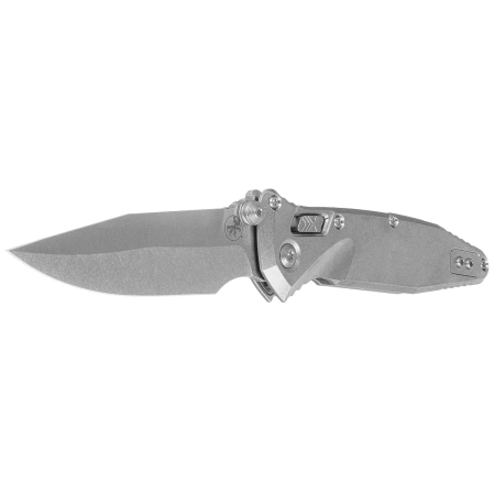 Microtech Socom Ram-Lok S/P-M Marfione Select Knife Slab Side Titanium, Blue HW, Stonewashed M390MK by Tony Marfione (160RLS-10SMS3)