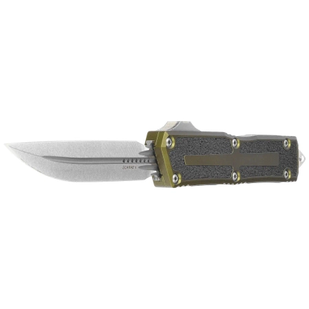 Microtech Scarab II Gen III D/E-S OTF Knife OD Green Aluminum, Stonewashed M390MK by Tony Marfione (1180-10OD)
