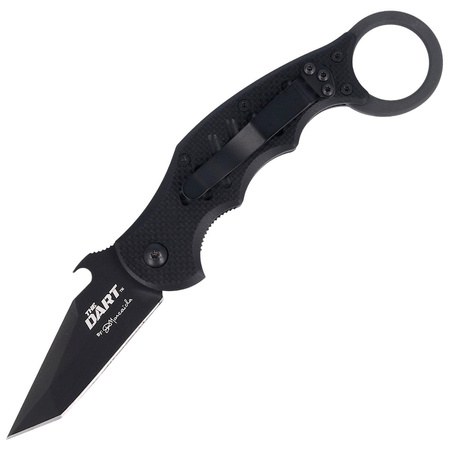 FOX The Dart Karambit Knife Black G10, Black Idroglider N690 by Doug Marcaida (FX-597)