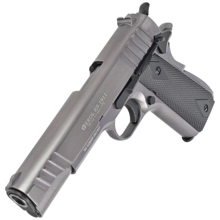 Zestaw pistolet wiatrówka Voltran Ekol ES 1911 v2 Fume 4.5 mm - Blow Back, 1500 BBs, 10 kapsuł, tarcze