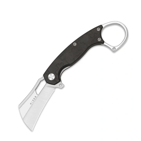Nóż składany Kizer Dodo Karambit Chocolate Glacier Richlite, Satin Brushed Nitro-V by Giedymin (V2702A1)