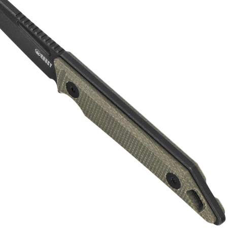 Kubey Goliath Knife Green Micarta, Blackwashed 14C28N by Jake Hoback (KU430F)