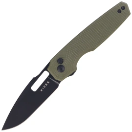 Kizer Dogfish Knife Green G10, Black Nitro-V by Caleb Waldman (V3640A2)