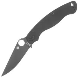 Spyderco Military 2 Knife Black G10, Black DLC CPM S30V by Sal, Eric Glesser (C36GPBK2)